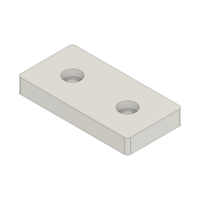 32-4590WS-1 MODULAR SOLUTIONS FOOT & CASTER CONNECTING PLATE<BR>45MM X 90MM NO HOLES, SOLID ALUMINUM W/HARDWARE